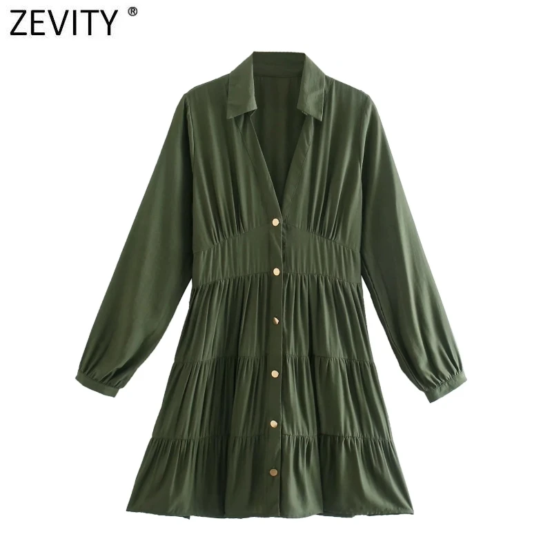 

Платье-рубашка женское однотонное Плиссированное на пуговицах с оборками