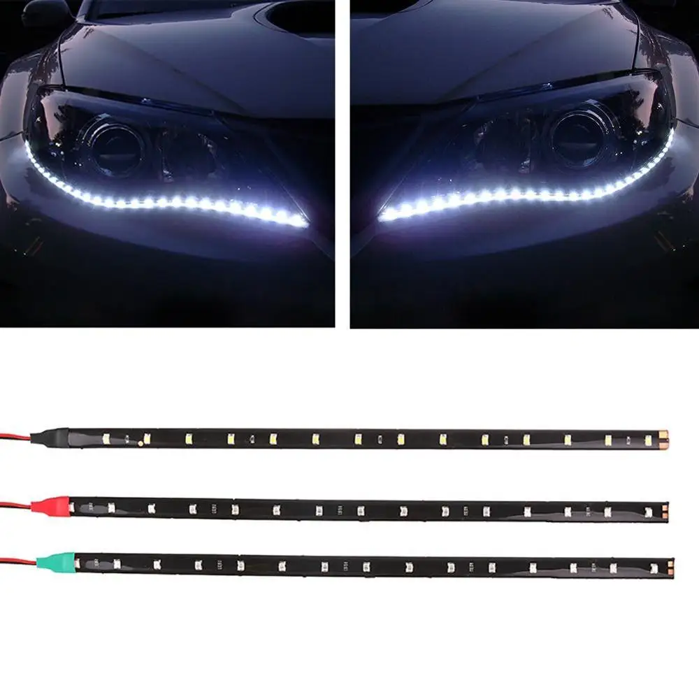 12V Автомобильная внутренняя Светодиодная лента наклейка дневные ходовые гибкие
