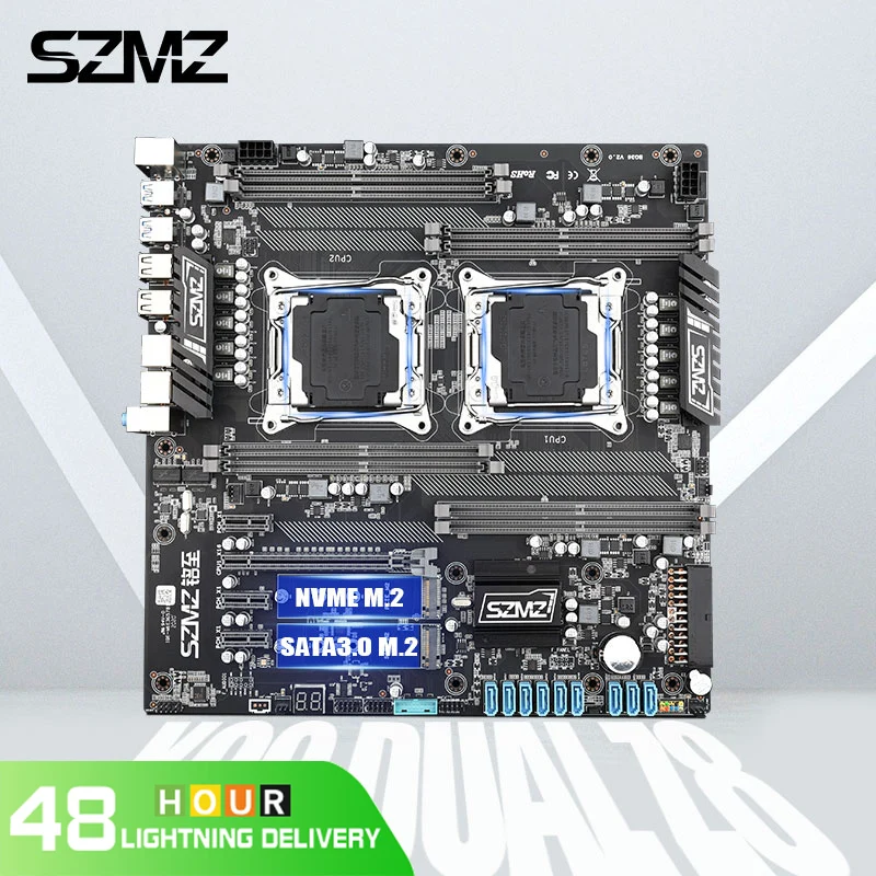 Placa Base para CPU SZMZ X99 Dual Z8, LGA 2011 V3, compatible con Intel Xeon E5 2678 2680 2620 2650 V3 V4, x99