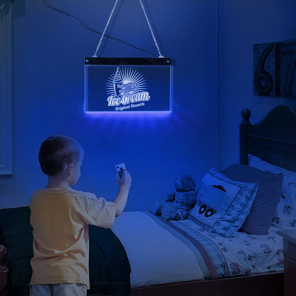 Светодиодный неоновый знак для мороженого оригинальная настенная вывеска с меню