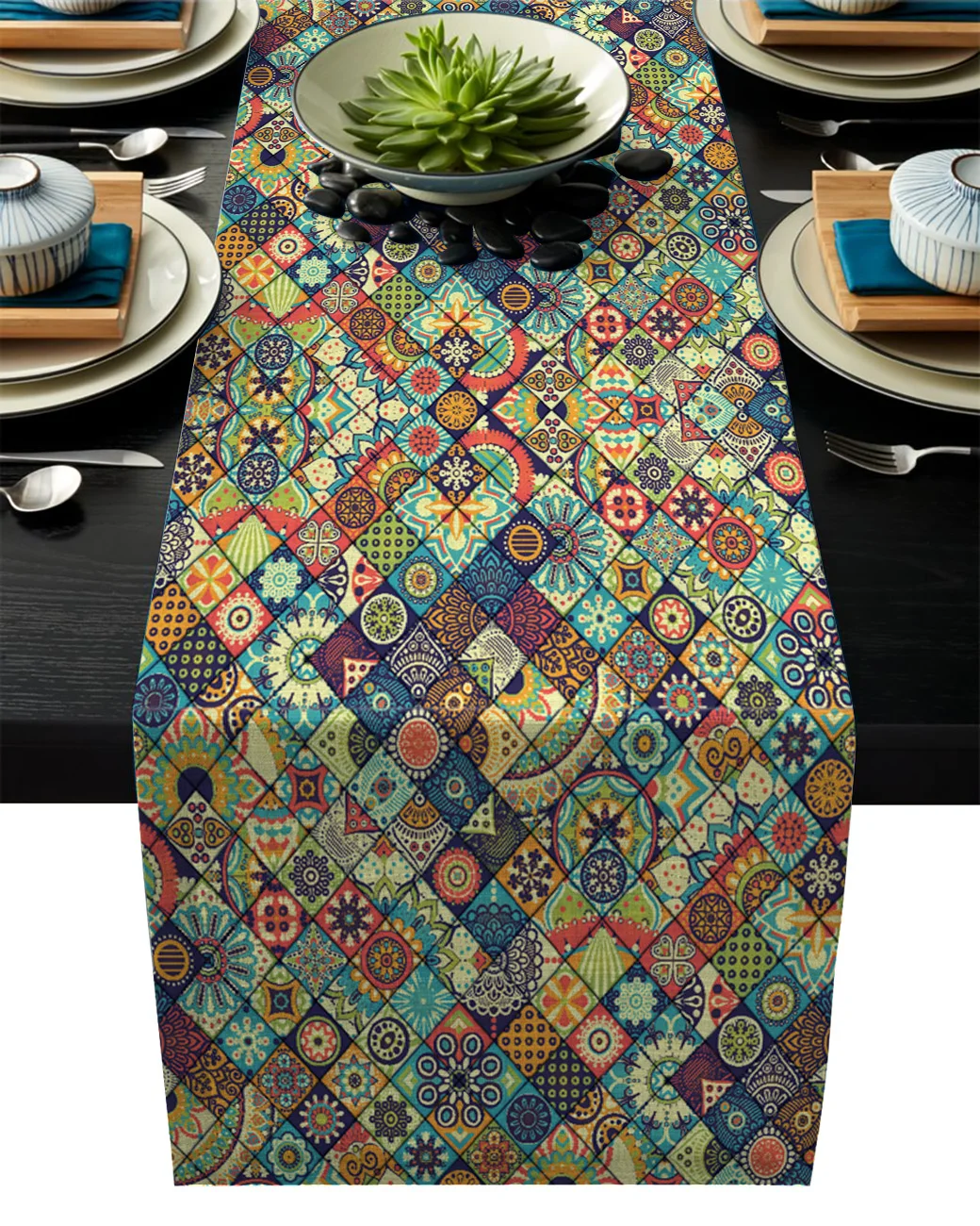 

Винтажная коричневая скатерть в цветочек с ромбом, Современная льняная хлопковая скатерть, украшение для дома, свадьбы, рождественской веч...