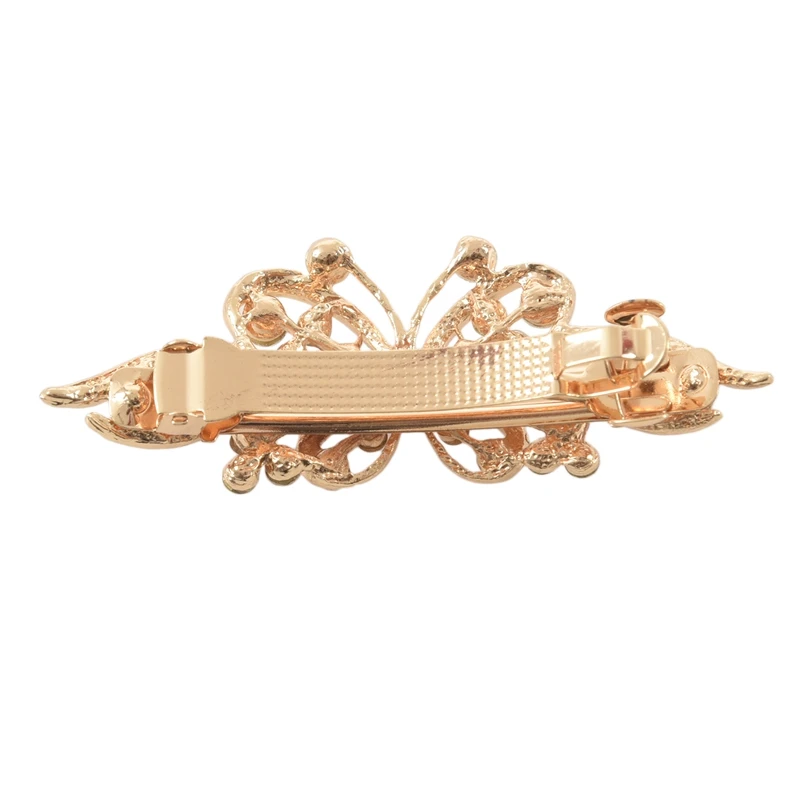 Женская заколка для волос с золотистыми металлическими черными бабочками Стразы