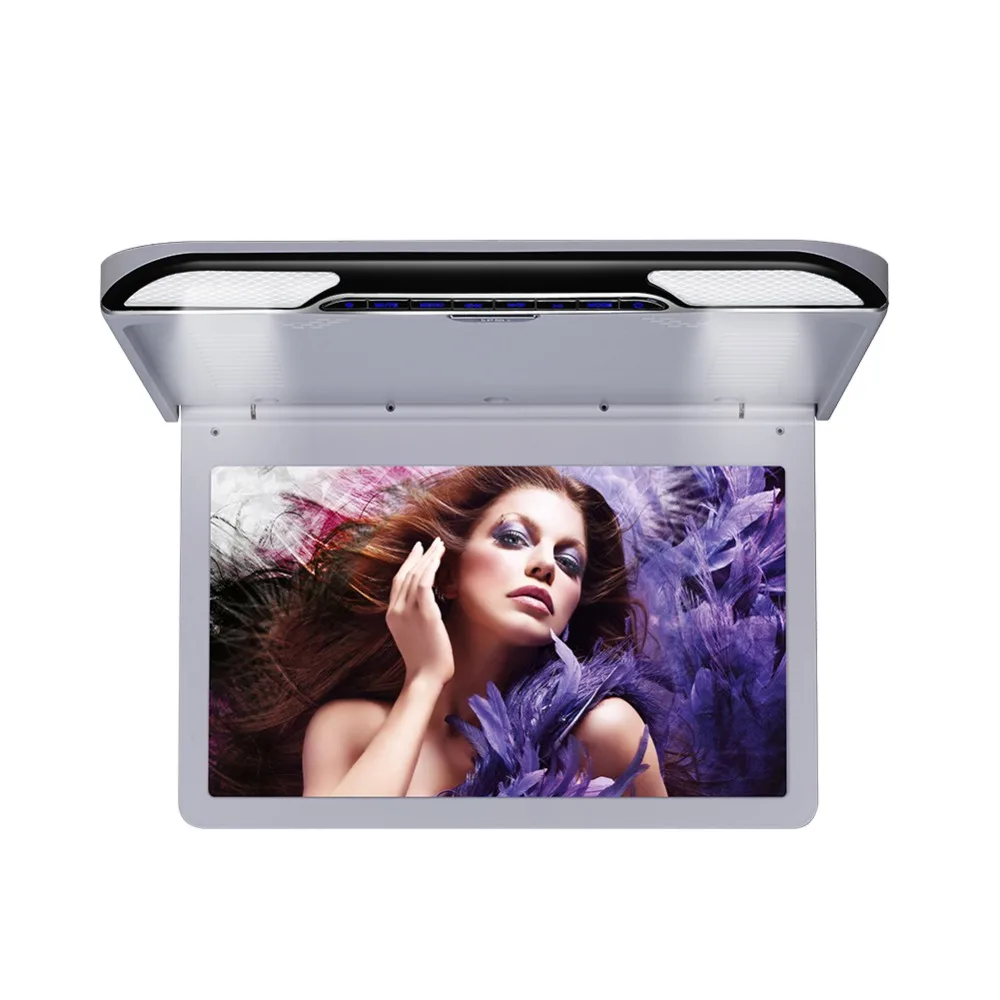 13.3 inch Car Flip Down Monitor Video Player 1920*1080P Full HD TFT LCD Screen TV 2 IR Wireless Headphone USB SD DMI MP5 - купить по