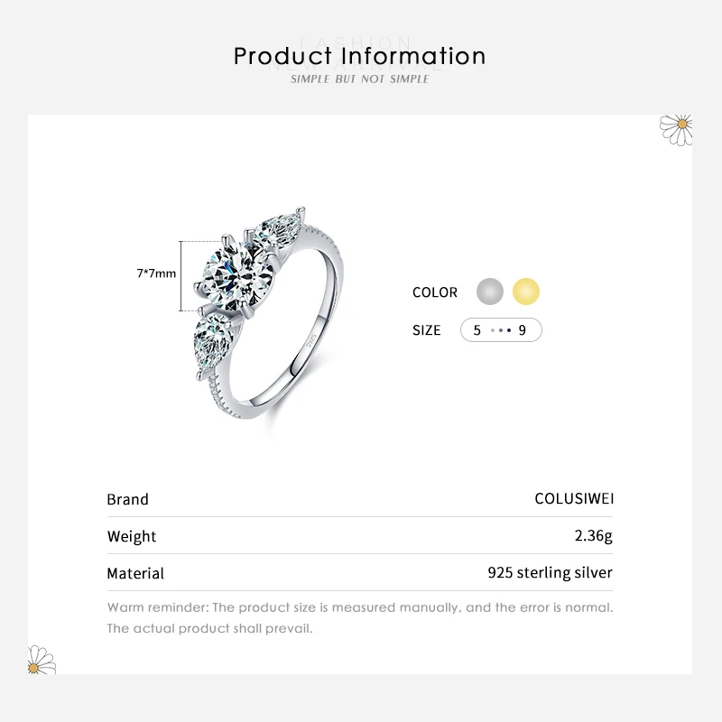 Женское кольцо из серебра 925 пробы с искусственным бриллиантом | Украшения и