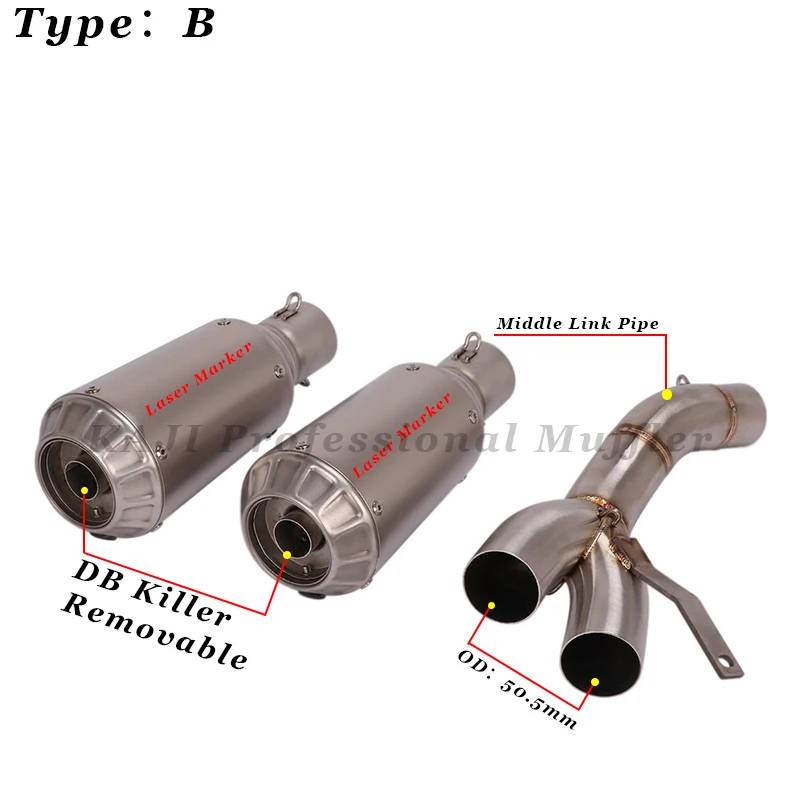 Выхлопная труба для мотоцикла модифицированный двойной выход среднее звено