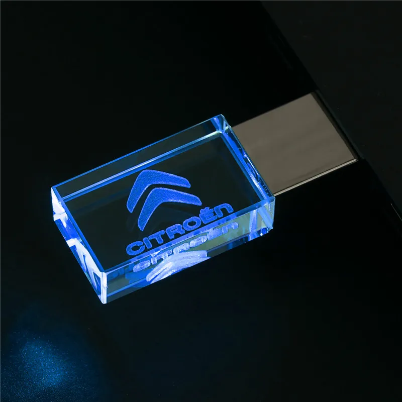 JASTER citreon crystal+ metal USB flash drive pendrive 4GB 8GB 16GB 32GB 64GB 128GB External Storage memory stick u disk - Цвет: blue