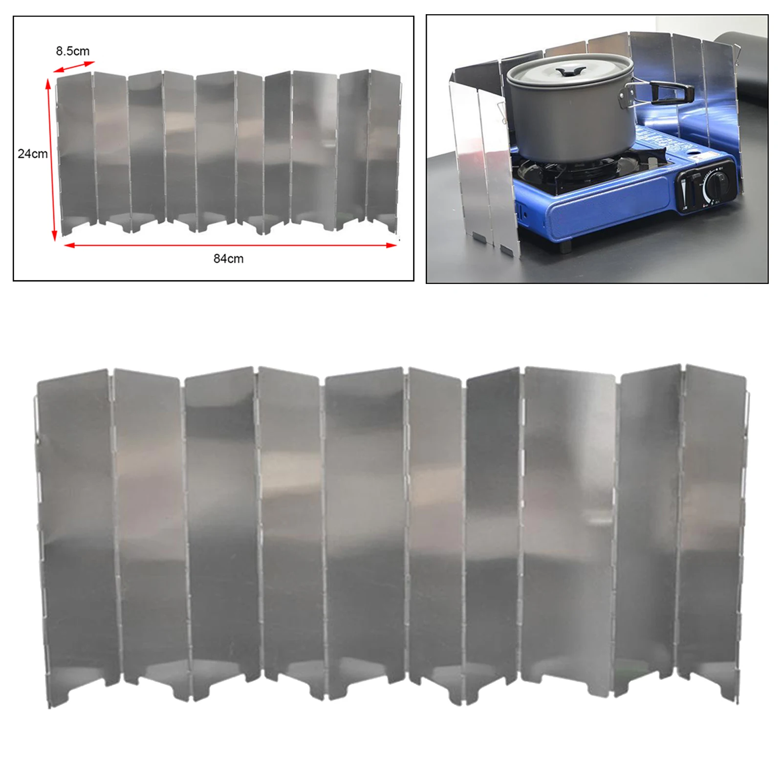 

10Pcs Folding Outdoor Cooking Stove Windscreen Cooking Windbreak Camping Equipm
