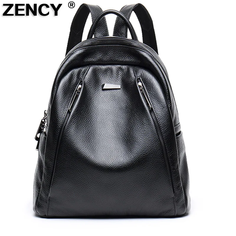 Женский рюкзак ZENCY модный школьный из 100% мягкой натуральной воловьей кожи с