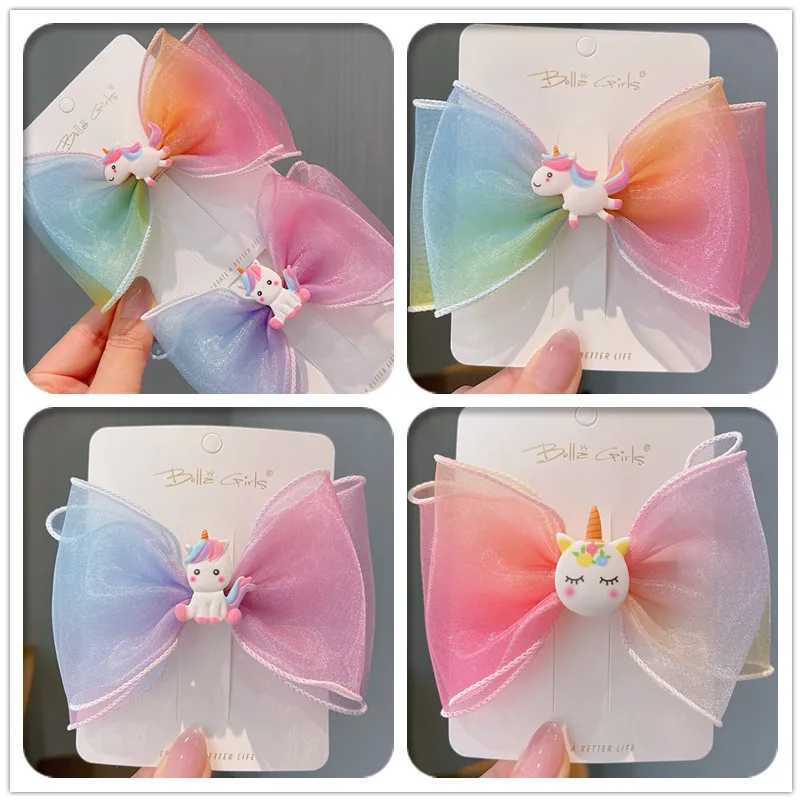 

Новый бант мультфильм боковой зажим детская маленькая свежая ткань нажимной шпилька для волос Принцесса аксессуары для волос детские пода...