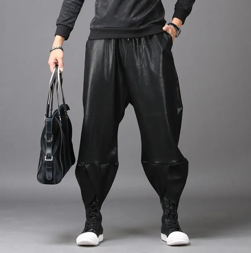 Женская Новинка 2019 мужская одежда GD Парикмахерская кожаные брюки-фонарики брюки