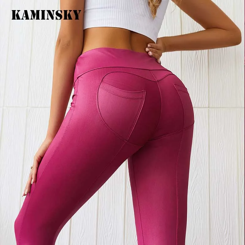 Женские сексуальные леггинсы из искусственной кожи Kaminsky облегающие брюки с