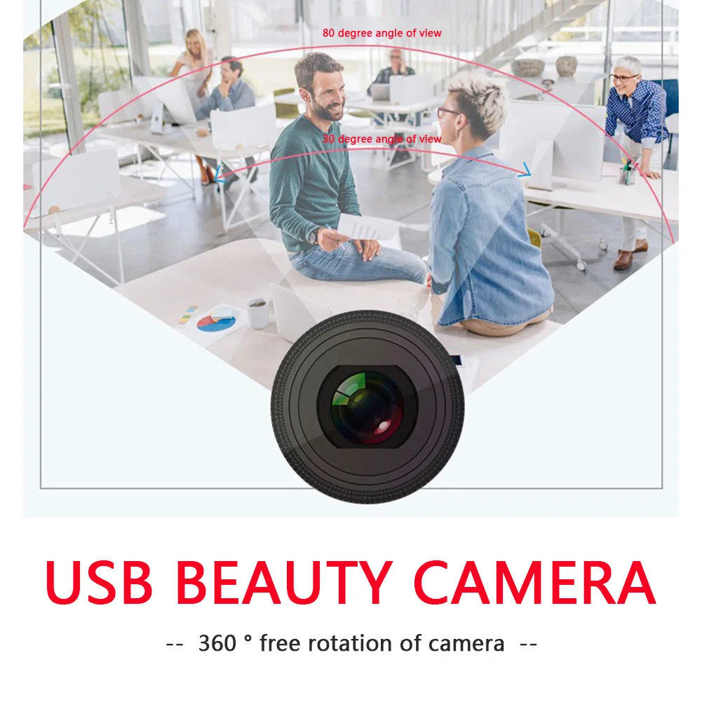 

Full HD 1080P Camera Beauty Webcam USB Driver Free PC Web Cam with Microphone for Household Computer Accessories