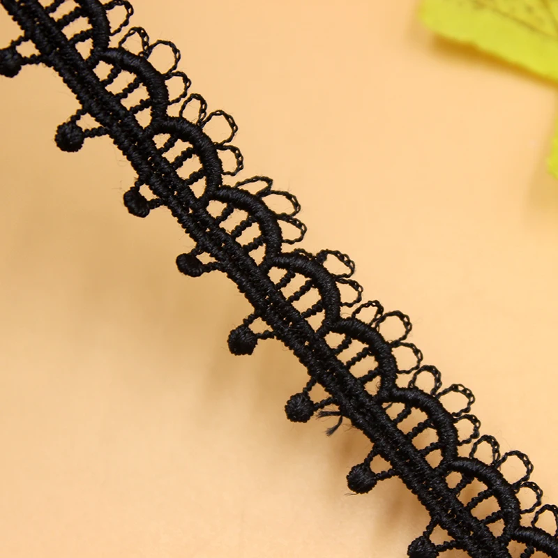 Белый/черный цветок вышивка кружева для свадебного платья украшение ожерелье DIY