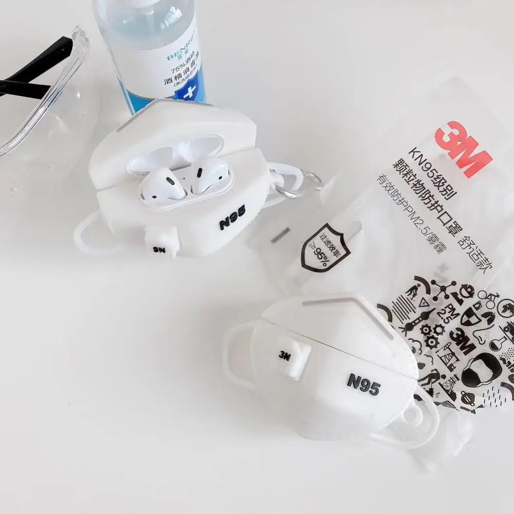 For AirPods 1/2 Case 3D Cute Cartoon Earphone Cases A pple Airpods pro Funny Accessories Protect Cover Mask spoof | Электроника