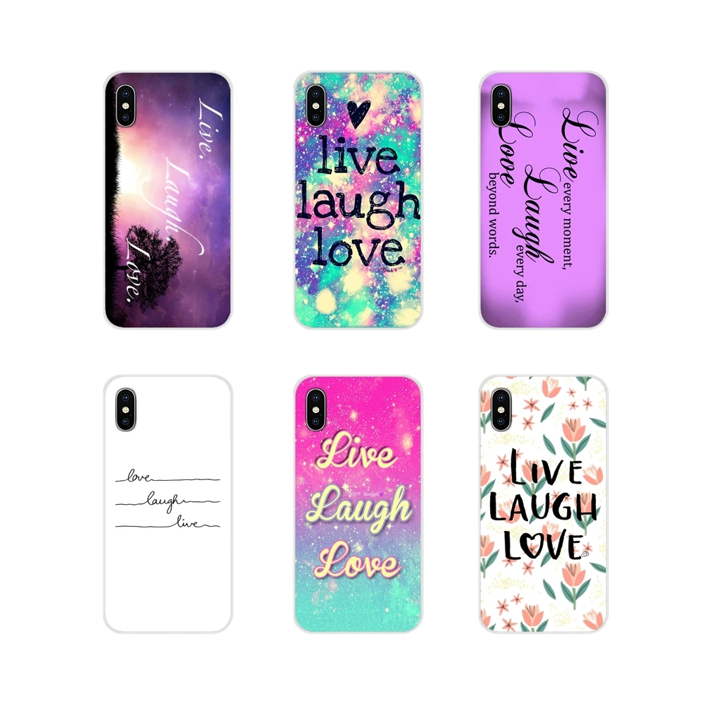 Обожаю. Смех. Цитата Live Life для Samsung Galaxy S2 S3 S4 S5 Mini S6 S7 Edge S8 S9 S10E Lite Plus аксессуары чехлы