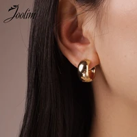 joolim high end pvd plated symple fashionable circle hoop earring drop shipping supplier