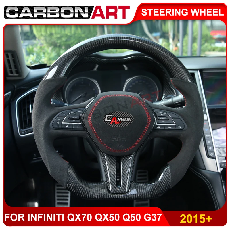 Глянцевое черное рулевое колесо из углеродного волокна замена подходит для Infi-niti