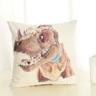 Двухсторонняя льняная наволочка в виде динозавра, украшение для спальни, дивана, подушка для украшения интерьера