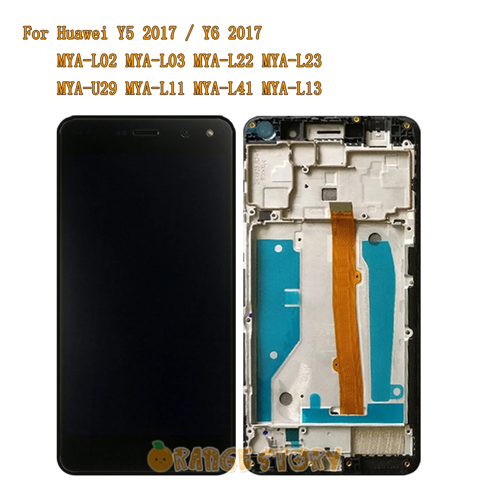 ЖК-дисплей Сенсорный экран для huawei Nova молодых 4 аппарат не привязан к оператору сотовой связи/Y6 /Y5 MYA-L11 MYA-L41 MYA-L22 MYA-U29 ЖК-дисплей Дисплей Сенсорный экран Рамка - Цвет: Black with Frame