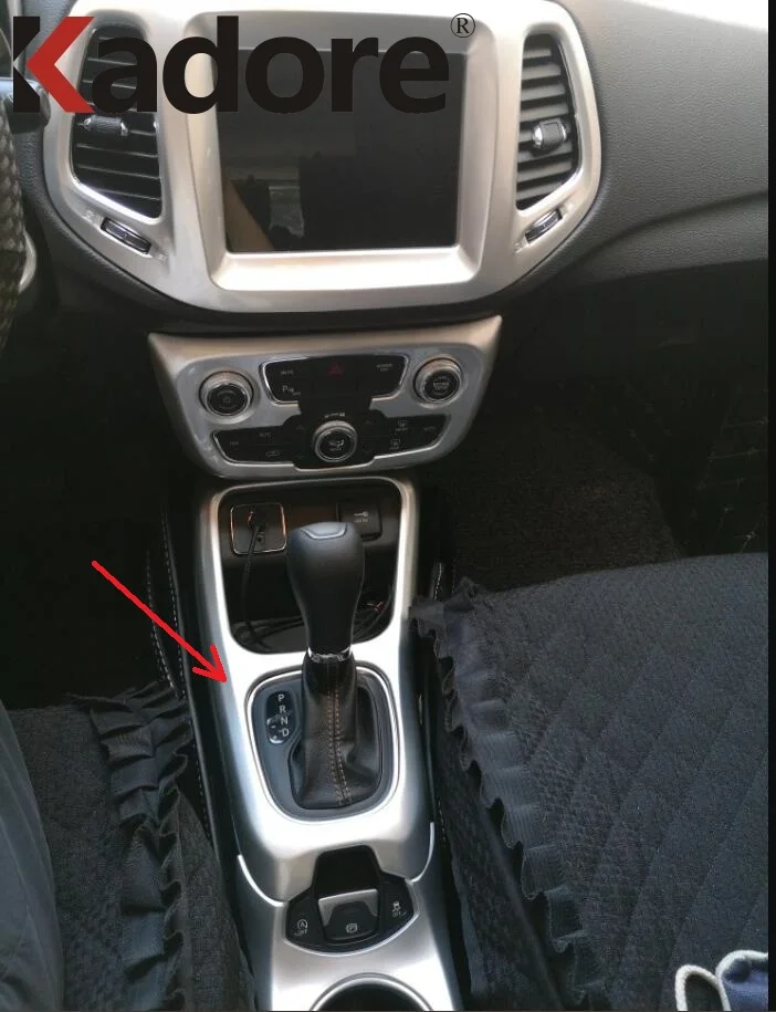 

For Jeep Compass 2017 2018 2019 2020 2021 ABS Matte AT Gear Shift Panel Cover Trim Frame Sticker Car Interior Accessories