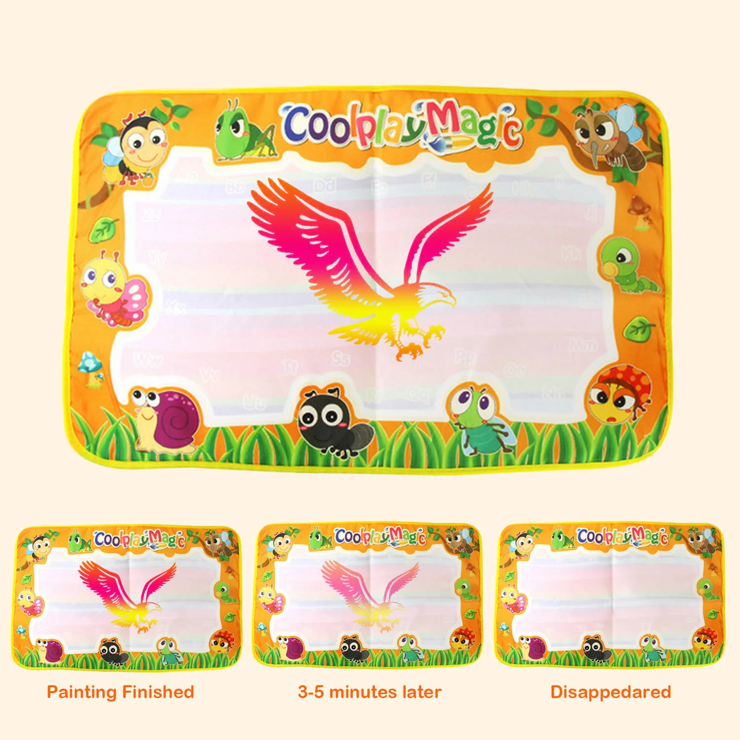 59x36cm Reusable Water Drawing Painting Mat Rug Carpet with 2PCS Doodle Pens for Kids Children Early Educational Toy | Канцтовары для