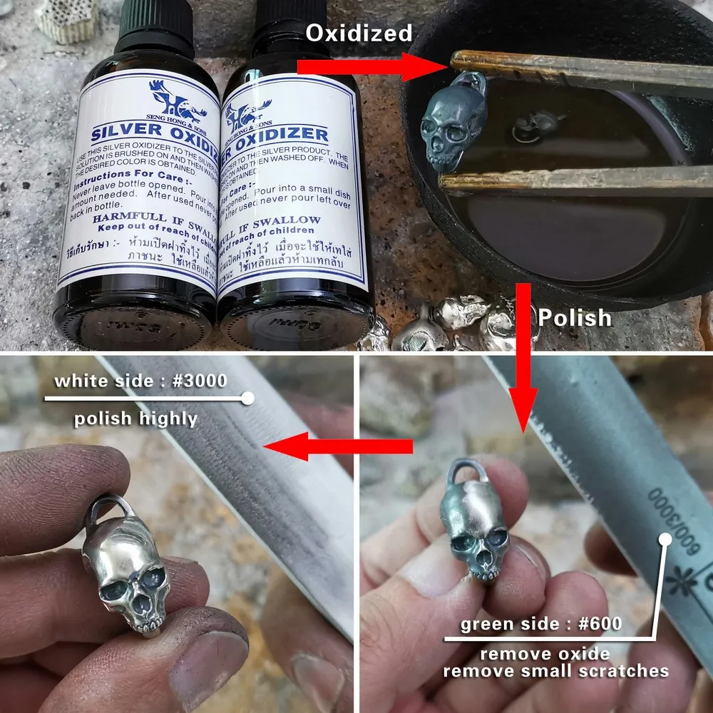Большие детали черепа цепь 925 пробы Серебряный Мужской Байкерский панк браслет