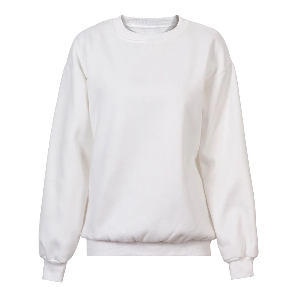 Женский свитшот с длинным рукавом яркий однотонный Свободный пуловер весна