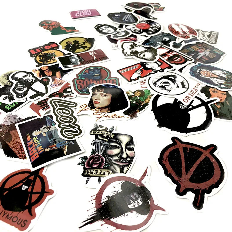 Vendetta-Juego de pegatinas para ordenador port&aacute;til, pegatinas para ordenador, motocicleta, monopat&iacute;n, guitarra, 50 unidades-5