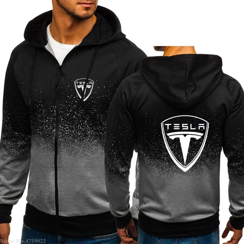 

Men's Hoodie, new design, Tesla fashion, street clothing, zipper, 3XL