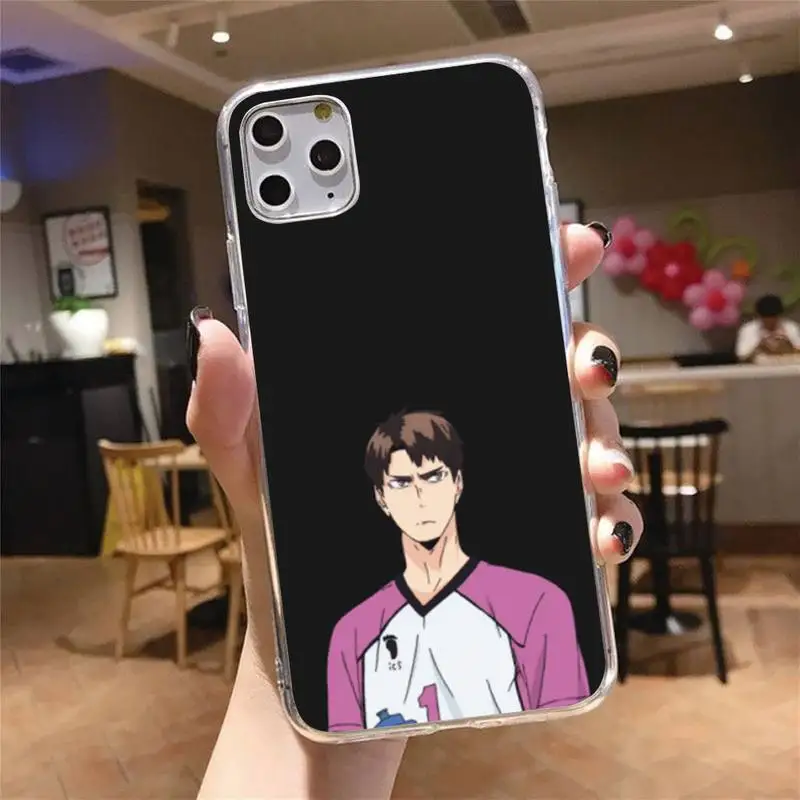 

Ushijima Wakatoshi Haikyuu anime Phone Case Transparent soft For iphone 5 5s 5c se 6 6s 7 8 11 12 plus mini x xs xr pro max