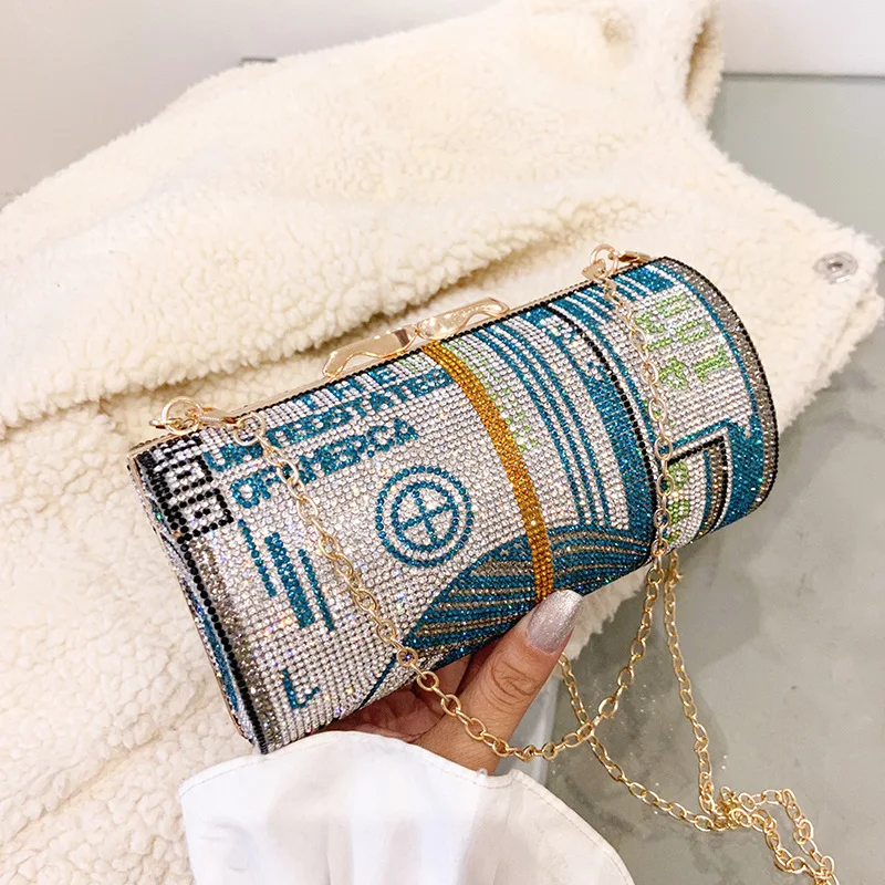 

Ослепительные элегантные золотые и серебряные женские клатчи с кристаллами, кошельки, вечерние сумки, свадебные сумки и кошелек с бриллиан...