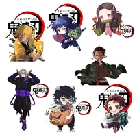 anime demon slayer iron on patches for clothing a level washable thermal transfers sticker on clothes t shirt jeans applique