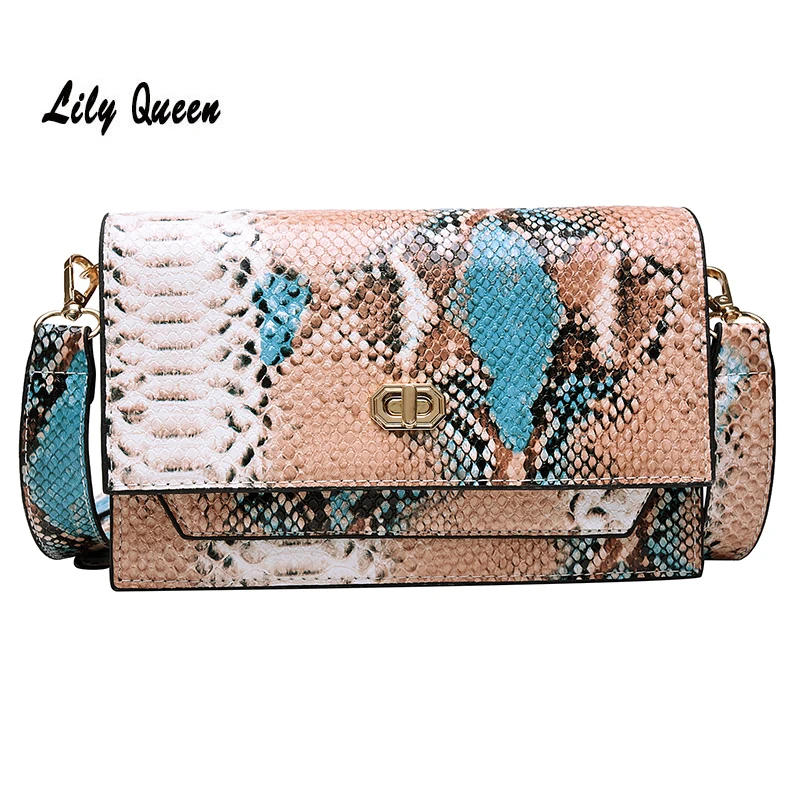 Летняя мода 2020 маленькая сумка через плечо Дамская змеиная модель вечерние
