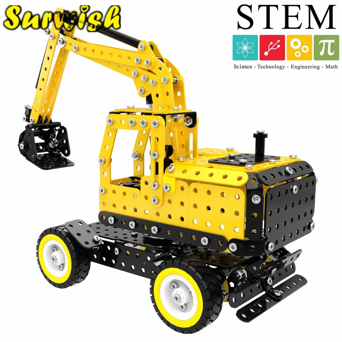Surwish экскаватор кран мотоцикл бульдозер модель автомобиля DIY из нержавеющей