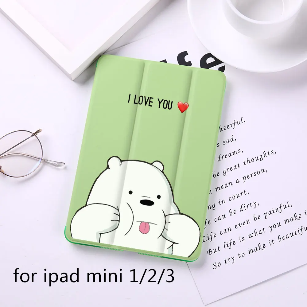 B050041-mini123 Чехол-книжка с милым медведем и магнитом для Apple iPad 9,", Чехол для iPad Mini 1 2 3 4 из искусственной кожи, планшет, складной чехол-книжка - Цвет: B050041-mini123