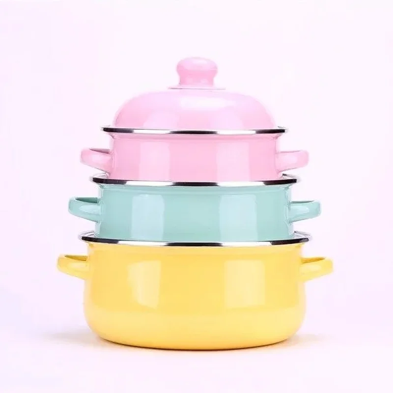 

Enamel Enamel Pot Enamel Pot Instant Noodle Pot Cookware Set Hot Pot Aluminum Cooking Pot Bowls Kitchen Cooking Big Cooking Pot