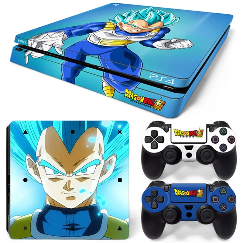 Аниме персонажи Гоку из винила и кожи Стикеры для PS4 Slim консоли 2 контроллеры