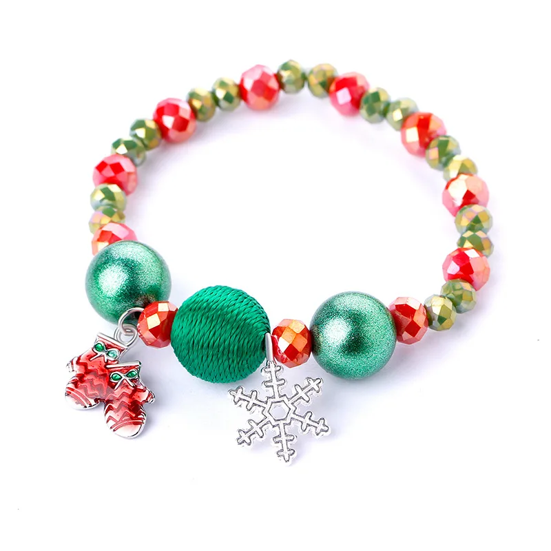 

1Pc Christmas Ornaments Santa Claus Deer Bracelet New Year Gifts for Kid`s Lovers Alloy Wrist Pendants Snowman Bell Navidad 2019