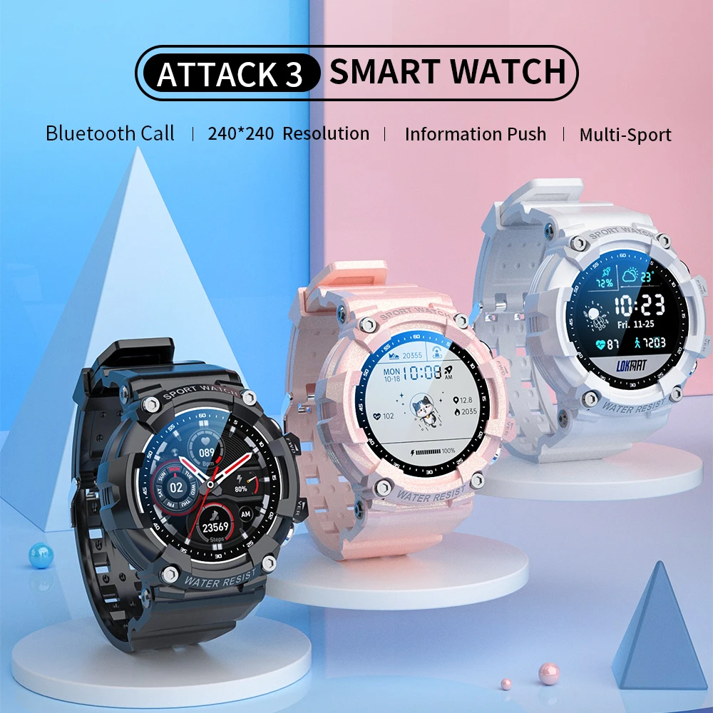Спортивные Смарт-часы LOKMAT ATTACK 3 с поддержкой Bluetooth и вызовов фитнес-трекер
