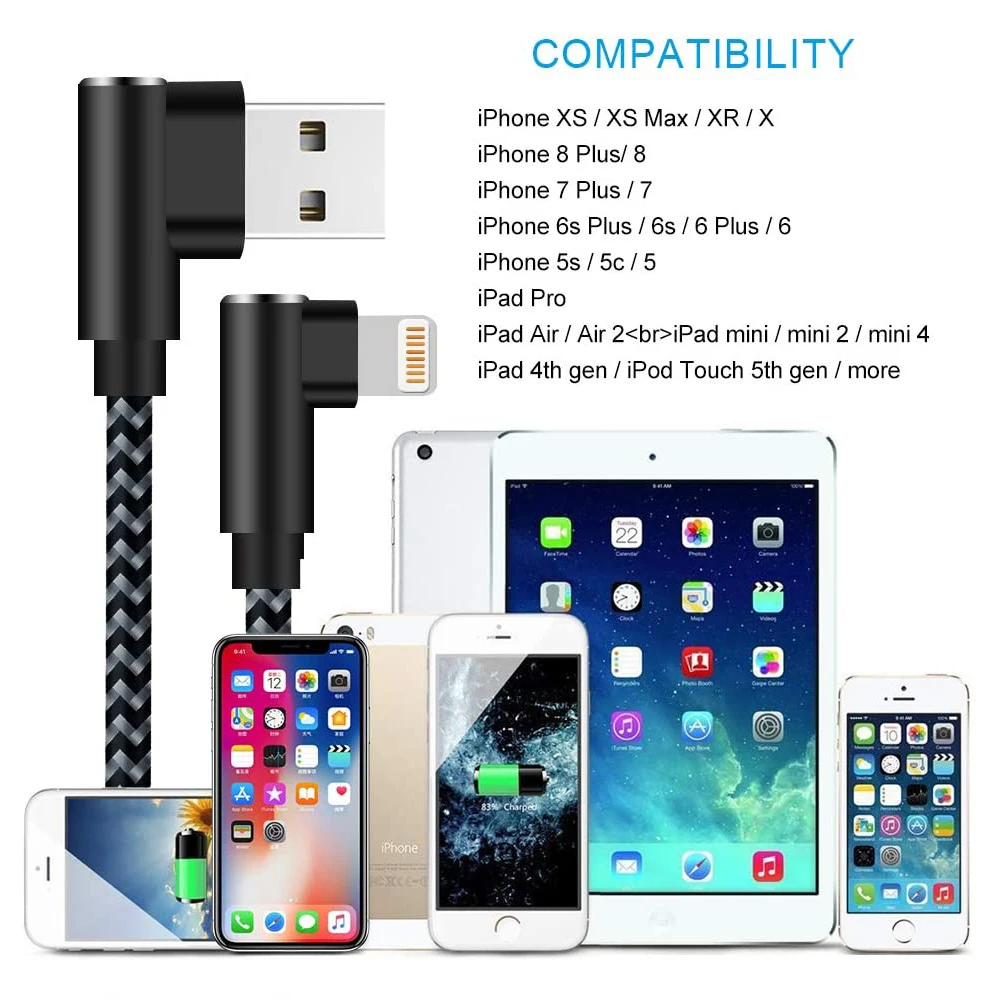 

ANSEIP USB Cable for iPhone Charger Data Sync USB 2.4A Charging Cable for iPad iPhone 11 X XS XR 6 6S 7 8 SE Plus Charger Cord