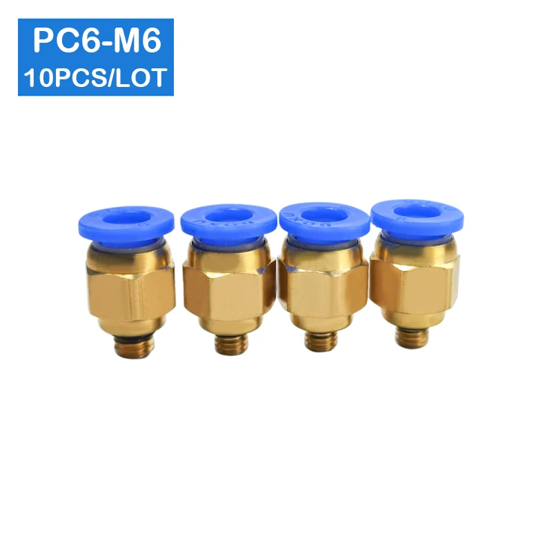 

High Quality PC6-M6 10pcs BSPT, 6mm to M6 Pneumatic Connectors ï¼­ale ï¼³traight ï¼¯ne-Touch Fittings