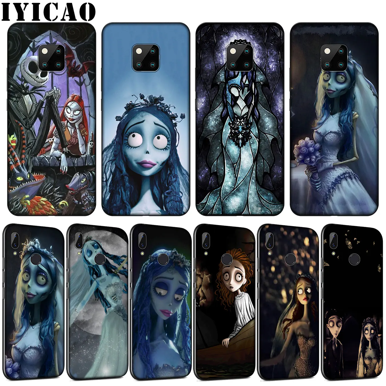 Мягкий силиконовый чехол IYICAO Tim Burtons Bride для телефона Huawei Mate 30 20 10 Pro черный Nova 5i 4 3 3i
