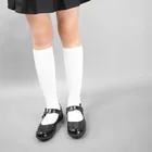 Гольфы для маленьких мальчиков и девочек длинные носки без пяток Для Школьная Униформа детские белые носки Harajuku носки для девочек длинные Студенческая обувь, черная, От 1 до 15 лет