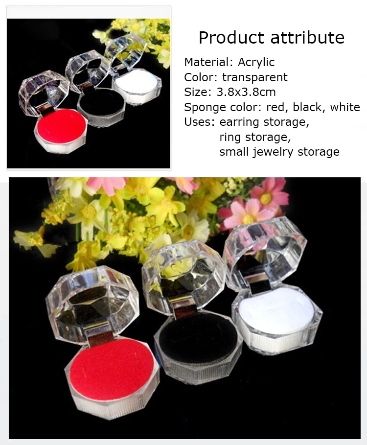 1 шт. акриловый чехол для хранения кристальных колец прозрачные новогодние