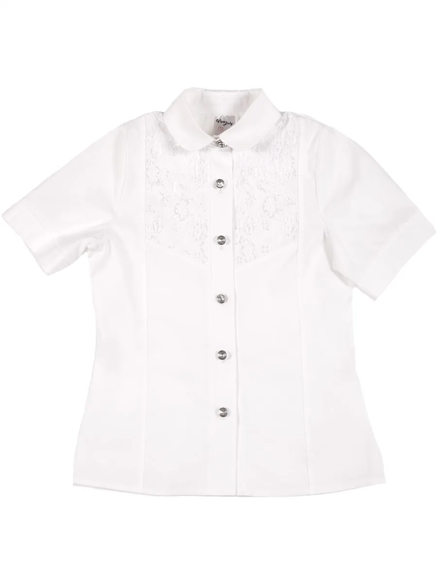 Блузка для девочки Viva Baby D1509-7 белый | Мать и ребенок