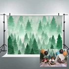 Рождественские фоны BEIPOTO для фотосъемки, зеленые сосновые деревья, Фотофон, реквизит для детской студийной фотосъемки, декор для дня рождения