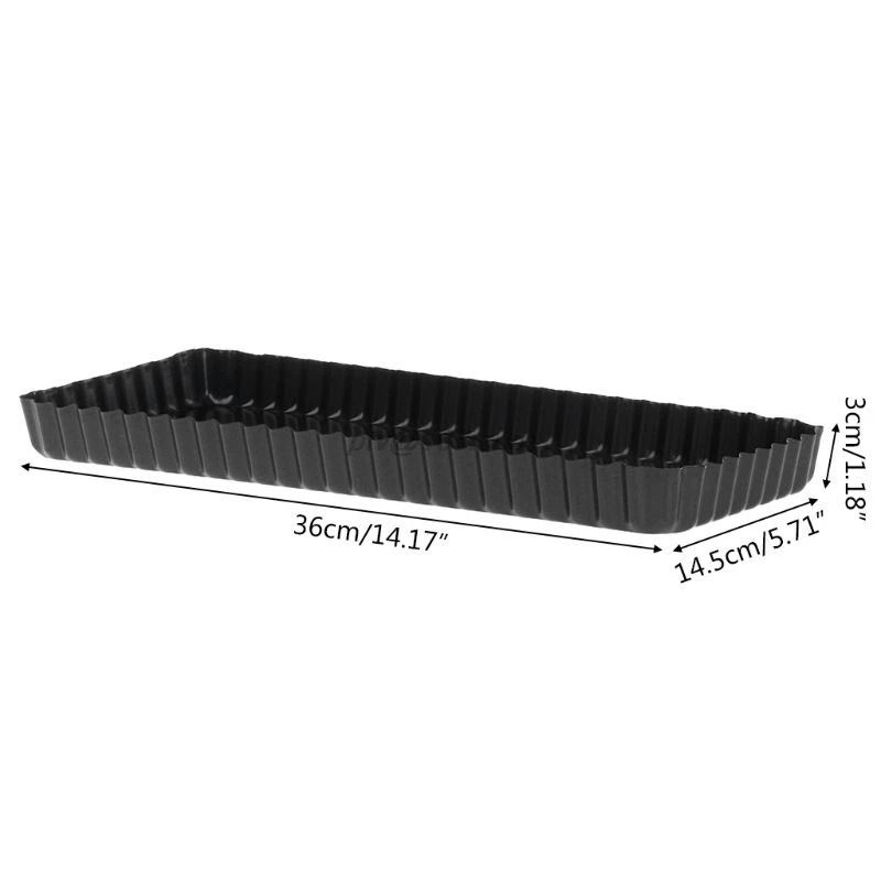 Fluted Pie Tart Pan Mold Baking Removable Bottom Nonstick Quiche Tool Rectangle |