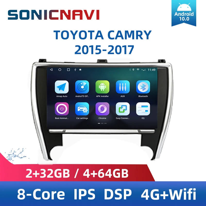 

Автомобильный радиоприемник SONICnavi для TOYOTA CAMRY 2015-2017 мультимедийный плеер Android Bluetooth GPS 4G Wifi DSP Carplay стерео приемник