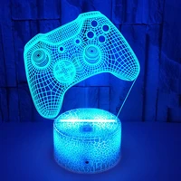 3d illusion p4p game pad led night light for kids child bedroom decor event prize game shop idea color changing desk night lamp