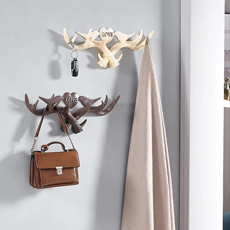 

Antlers Wall-mounted Hook Hanging Clothes Hat Scarf Vintage Animal Key Hook Clothes Hanger Home Decoration Bathroom Accessories